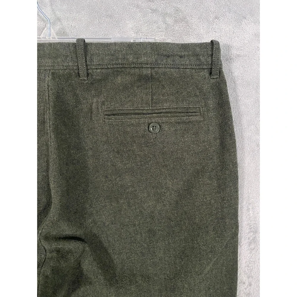 J.Crew Chino Pants Mens 34x30 Olive Green Stretch Slim Straight Trousers Preppy